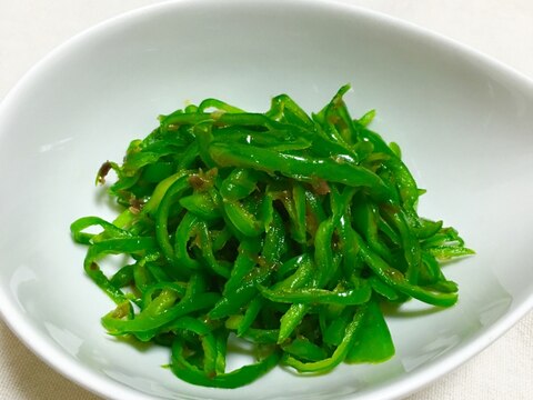 ピーマンの麺つゆおかかお浸し♡